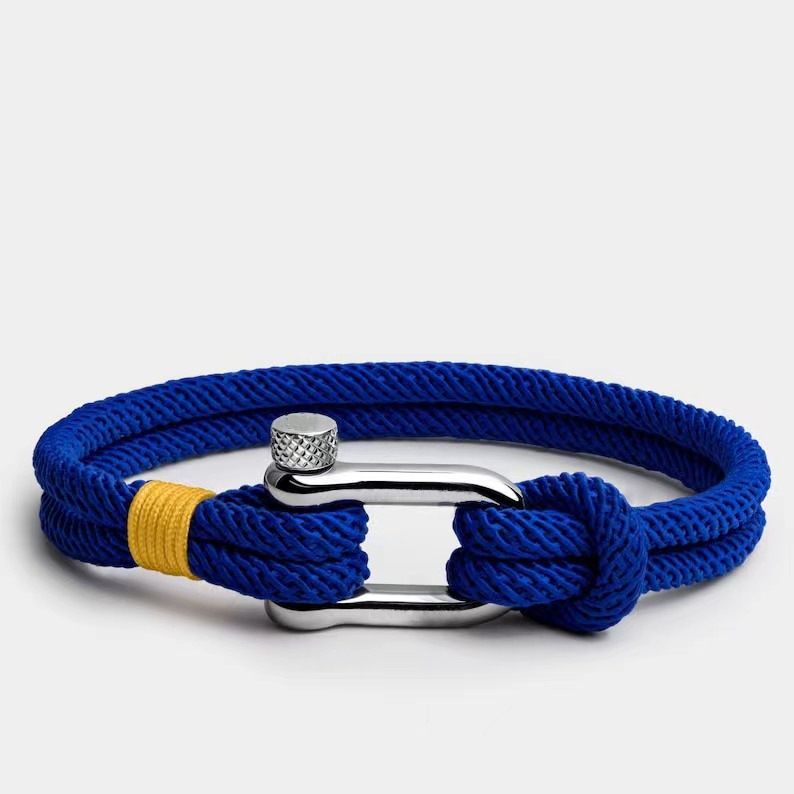 Ukrainian Flag Bracelet, Women's Jewelry, Stainless Steel U-shaped Horseshoe Buckle, Boat Anchor Bracelet_ipsvogv.com