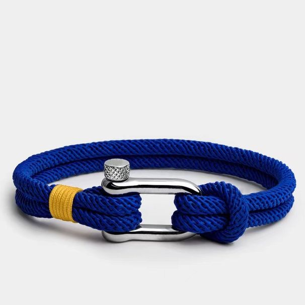 Ukrainian Flag Bracelet, Women's Jewelry, Stainless Steel U-shaped Horseshoe Buckle, Boat Anchor Bracelet_ipsvogv.com