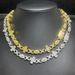 Eyes Cross Knot Zircon Necklace Men And Women Hip Hop Gold Silver Necklace_ipsvogv.com