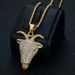 New Hot-Selling Hip-Hop Jewelry Titanium Steel Gold-Plated Full Diamond Mustache Pendant Necklace_ipsvogv.com