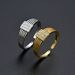 Unisex Retro Simple Square Diamond Zircon CZ Ring Female Jewelry Opening Adjustable Spot Wholesale Light Luxury Ins Style_ipsvogv.com