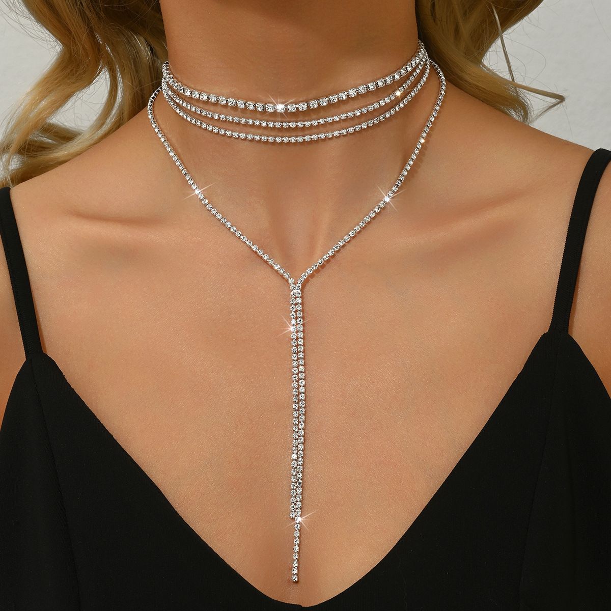 Hot Selling Jewelry, Simple Long Snake Bone Chain Necklace, Cool And Stylish Design, Multi-layer Tassel Necklace_ipsvogv.com