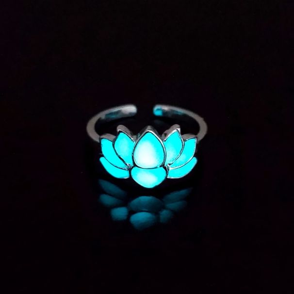 No fading luminous lotus ring yoga energy luminous lotus ring ladies fashion flower shaped ring_ipsvogv.com