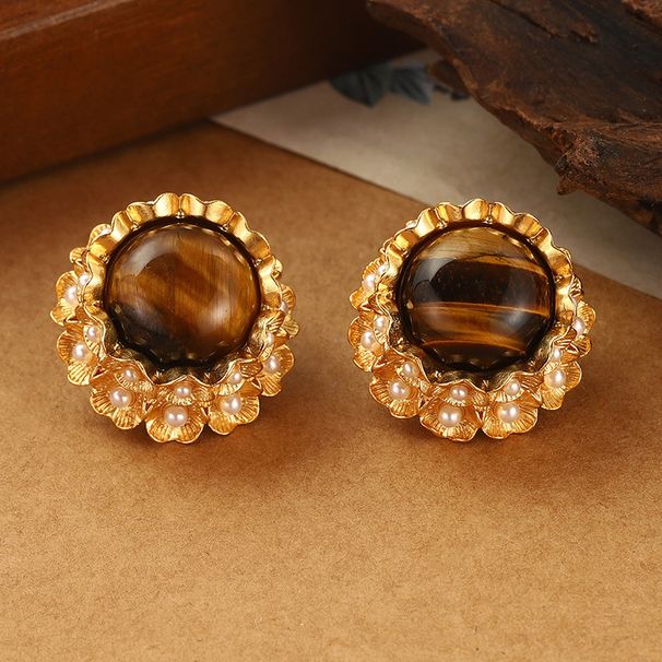 Pearl Flower Earrings Retro Message Temperament Earrings Female New High End Summer Light Luxury French Earrings_ipsvogv.com