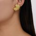 Ins Internet Celebrity Summer Wave Shell Gold Plated Beach Style Geometric Simple Earrings_ipsvogv.com