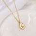 2023 New Titanium Steel Color Preservation Temperament Light Luxury Instagram Style Exquisite Shell Avocado Necklace_ipsvogv.com