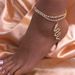 fashion full diamond double-layer Anklet creative zodiac snake pendant foot decoration beach rhinestone Anklet Anklet_ipsvogv.com