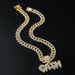 Hip Hop GASH Full Diamond Letter Pendant Necklace Men's Punk Style Cuban Chain Accessories_ipsvogv.com