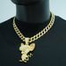 Men’s Jewelry Set Fashion New Alloy Cartoon Animal Jerry Full Diamond Three Dimensional Pendant Necklace Fashionable And Versatile Men's Accessories_ipsvogv.com