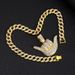 New Cool Men's Personality 666 Pendant Trend Hip-hop Full Diamond Finger Cuban Necklace_ipsvogv.com