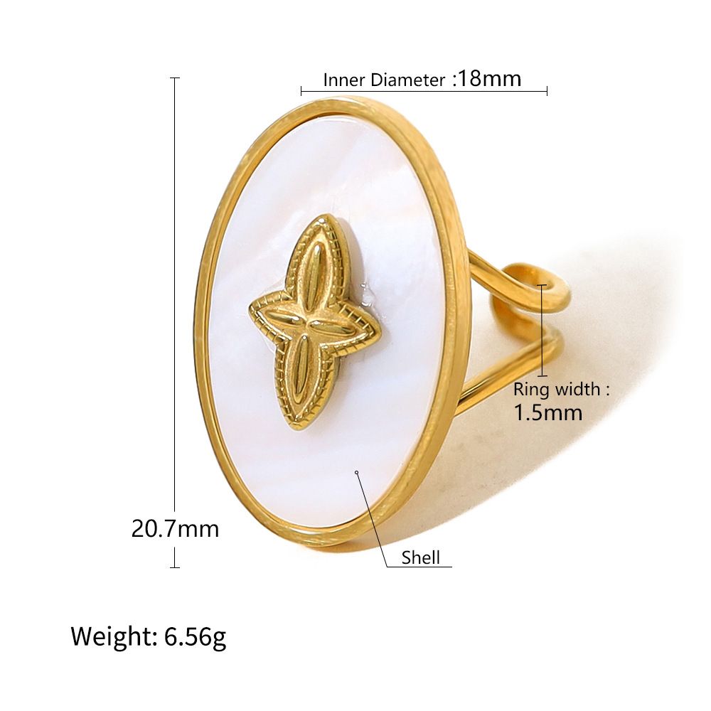 Star Design New Stainless Steel Female Ring With Real Gold Plated Titanium Steel Ring That Does Not Fade And Has A High End Feel_ipsvogv.com