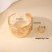 2 piece set retro fashion elegant women's metal texture leaf ladies bracelet ring jewelry set_ipsvogv.com