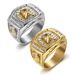 Hot Selling Hip-Hop Jewelry Titanium Steel Gold-Plated Diamond-Studded Horse Head Men's Ring_ipsvogv.com