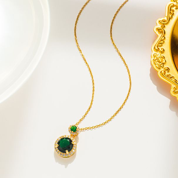 Emerald Titanium Steel Necklace, Female Niche Personality, Versatile Internet Red Collarbone Chain, Fashionable And_ipsvogv.com