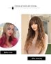 European And American Women's New Wig Gradient Linen Brown Deep Wave Fringe Long Curly Hair Deep Wave Wigs_ipsvogv.com