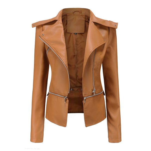 Women's Clothing Leather Jacket With Detachable Hem Fashion Casual Jacket_ipsvogv.com