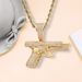 necklaces Hip hop small pistol necklace creative diamond zircon machine gun trendy men's jewelry_ipsvogv.com