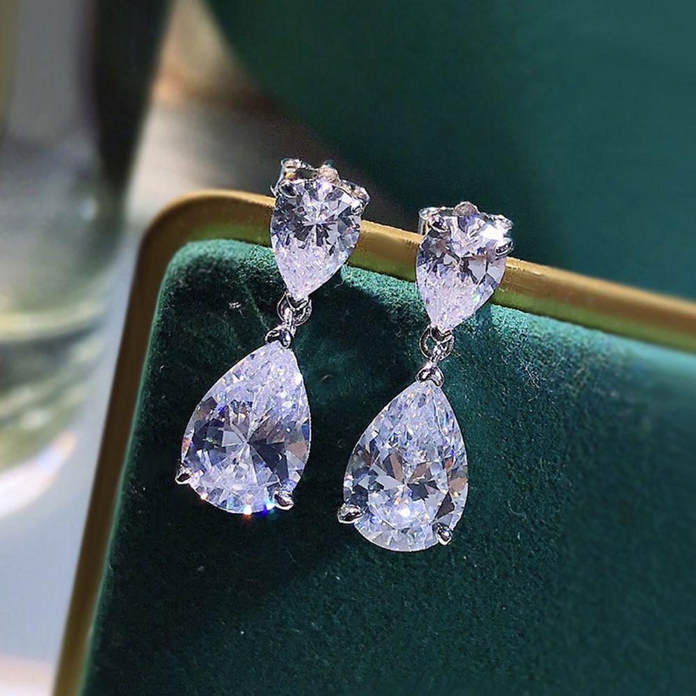 Cao Shi's 2023 New Water Drop For Women, Exquisite Zircon Pear Shaped Eardrops, Elegant And Stylish Internet Celebrity_ipsvogv.com