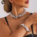 Street Hip Hop Trendy Color Splicing Simple Necklace Female, Exaggerated Single-layer Geometric Aluminum Chain Necklace_ipsvogv.com