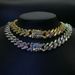 Men’s Jewelry Set Fashion Hip Hop Trendy Diamond Long AB Colored Glass Necklace For Men And Women Hip Hop Trendy Cuban Necklace_ipsvogv.com