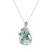 Snake coiled natural green moss stone pendant female S925 silver inlaid water grass agate pendant_ipsvogv.com