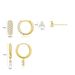 Unisex Hot Selling Real Gold Brass Electroplating Inlaid Zirconium Chain Tassel Earrings Flower Earrings Earrings Three Piece Set_ipsvogv.com