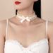 Y2K Lace Soft Girl Bow Bell Sexy Pure Desire Style Collarbone Chain Choker Lolita Cosplay Accessories_ipsvogv.com