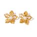 Stainless Steel Flower Pearl Hand Jewelry K Titanium Steel High Grade Ins Style Flower Earrings Ear Jewelry Set_ipsvogv.com