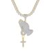 Unisex hip hop zircon pendant prayer gesture cross full diamond color gold plated necklace hot selling jewelry_ipsvogv.com