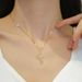 Titanium Steel 【 】 Cross Flower Luxury Charm Internet Red Full Zirconia Necklace Women's Fashion Trend Clavicle Chain 【 】_ipsvogv.com