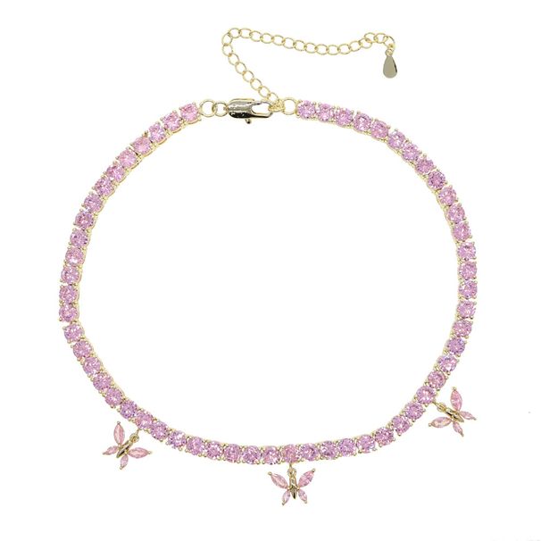Women's Jewelry 12mm Wide Colorful Zircon Cuban Link Choker Necklace, Hip-Hop Style Statement Piecer Hip Hop Necklace New Style_ipsvogv.com