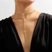N10968 simple and sexy long Y-shaped fashionable niche geometric rhinestone necklace necklaces_ipsvogv.com