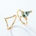 Green Moss Combination Ring Female S925 Silver Personality Unique Water Grass Agate Ring Light Luxury_ipsvogv.com