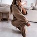 Women's Clothing popular autumn and winter women's sports and leisure hooded sweatshirt set two piece set_ipsvogv.com