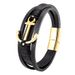 New Men's Ship Anchor Stainless Steel Magnet Multi layer Leather Versatile Jewelry Bracelet_ipsvogv.com