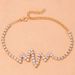 Simple All-match Electrocardiogram Lightning Anklet Personalized Couple Heart Rate Anklet Diamond Jewelry_ipsvogv.com