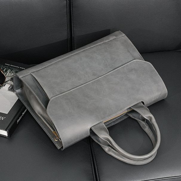Retro simple handbag, new Korean version men's bag shoulder messenger bag, trendy business computer file bag_ipsvogv.com