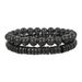 Hot Selling Black Frosted Wood Bead Bracelet Hematite Bead Bracelet Set Men's Black Agate Bead Elastic Bracelet_ipsvogv.com
