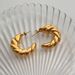 Ins Simple Real Gold Electroplated Titanium Steel Hollow Twist Horn Earrings_ipsvogv.com
