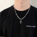 Trendy brand all match men's hip hop niche high end chain accessories titanium steel melted cross pendant men's necklace_ipsvogv.com