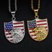Hip Hop Jewelry 316 Stainless Steel Enamel Rhinestone American Flag Eagle Pendant_ipsvogv.com