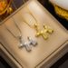New Necklace Women's Korean Edition Simple Set With Zircon Titanium Steel Cute Balloon Dog Pendant Versatile Collar_ipsvogv.com