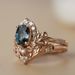 Sanjieins New With Blue Crystal Set Rose Gold Branch Flower Pair Ring For Women_ipsvogv.com