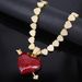 Unisex Alloy Full Diamond Jewelry Cupid's Arrow Red Heart Pendant Retro Personality Hip Hop Love Cuban Chain_ipsvogv.com