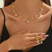 2024 Winter Korean Style Fashion Luxury Diamond-Studded Leaf Flower Shaped Necklace, Earrings, And Bracelet Set_ipsvogv.com