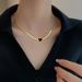 Body 【 Full Titanium Steel 】 Love Double-Sided Furnace Gold Necklace For Women Instagram Internet Celebrity Collarbone 【 】_ipsvogv.com