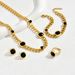 Light luxury style personalized diamond laid bracelet rg earrg set versatile geometric niche design collarbone_ipsvogv.com