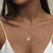 Women's Jewelry Personalized Fashion Double Layer Square Rose Pendant K Simple Clavicle Chain Two Piece Set_ipsvogv.com