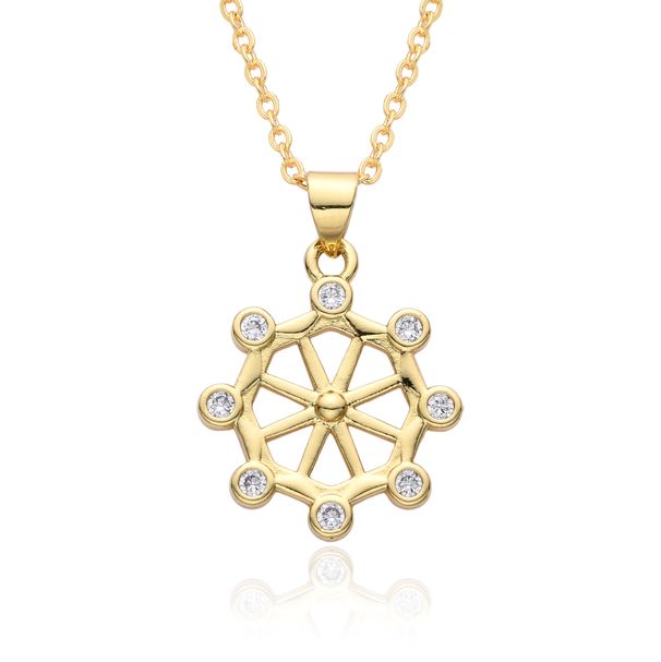 Delphes North Star Coin Necklace - 8-Pointed Star Gold Plated Pendant, INS Fashion Clavicle Chain, Copper Alloy Statement Jewelry For Women_ipsvogv.com