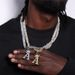 Popular crown letter pendant gold and silver men and women hip hop full diamond love flower letter necklace jewelry batch_ipsvogv.com